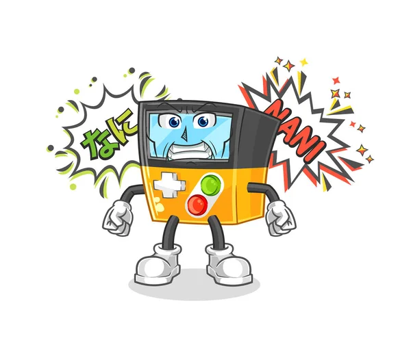 the gameboy anime angry vector. cartoon characte