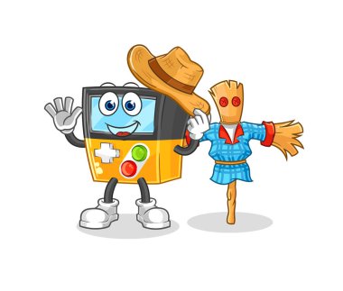 the gameboy with scarecrows cartoon character vecto