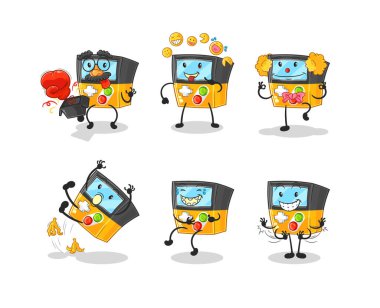 the gameboy comedy set character. cartoon mascot vecto