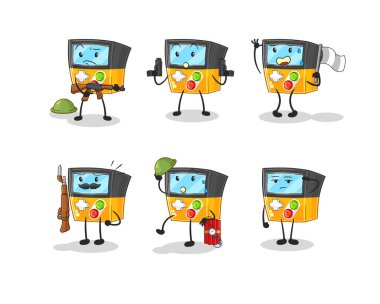 the gameboy troops character. cartoon mascot vecto