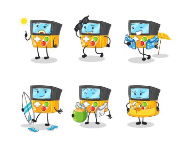 the gameboy holiday character. cartoon mascot vecto