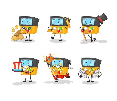 the gameboy rich character. cartoon mascot vecto