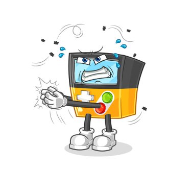 the gameboy swat fly character. cartoon mascot vecto