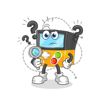 the gameboy searching illustration. character vecto