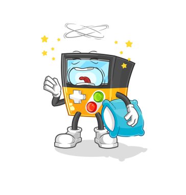 the gameboy yawn character. cartoon mascot vecto
