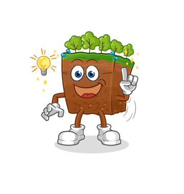 the soil layers got an idea cartoon. mascot vecto