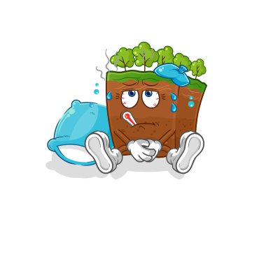 the soil layers sick vector. cartoon characte