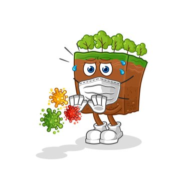 the soil layers refuse viruses cartoon. cartoon mascot vecto