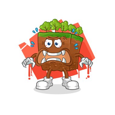 the soil layers monster vector. cartoon characte