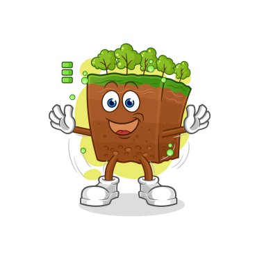 the soil layers full battery character. cartoon mascot vecto