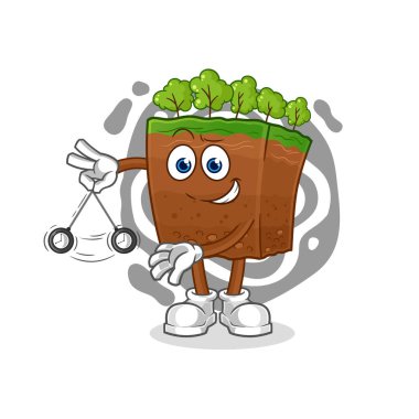 the soil layers hypnotizing cartoon. cartoon mascot vecto