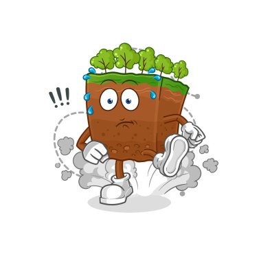 the soil layers running illustration. character vecto