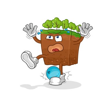 the soil layers hiten by bowling cartoon. cartoon mascot vecto