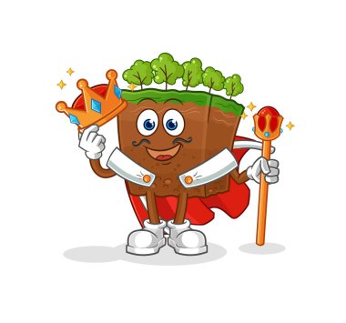 the soil layers king vector. cartoon characte