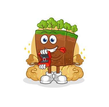 the soil layers propose with ring. cartoon mascot vecto