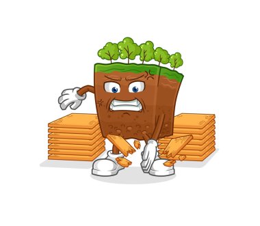 the soil layers karate mascot. cartoon vecto