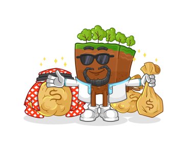 the soil layers rich arabian mascot. cartoon vecto