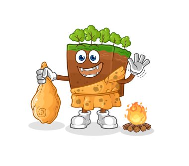 the soil layers ancient cartoon. cartoon mascot vecto