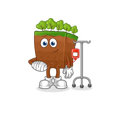 the soil layers sick in IV illustration. character vecto