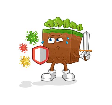 the soil layers against viruses cartoon. cartoon mascot vecto