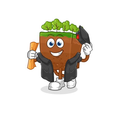the soil layers graduation vector. cartoon characte