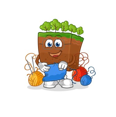 the soil layers tailor mascot. cartoon vecto