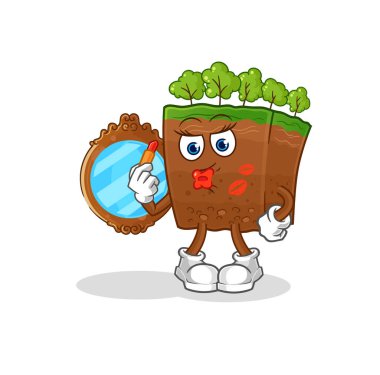 the soil layers make up mascot. cartoon vecto