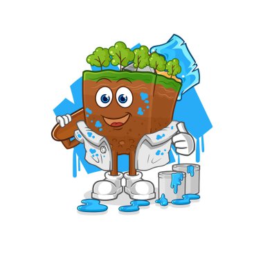 the soil layers painter illustration. character vecto