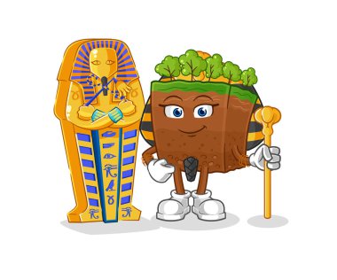 the soil layers ancient egypt cartoon. cartoon mascot vecto