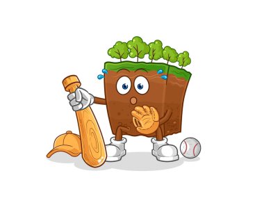 the soil layers baseball Catcher cartoon. cartoon mascot vecto