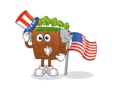the soil layers uncle sam character. cartoon mascot vecto