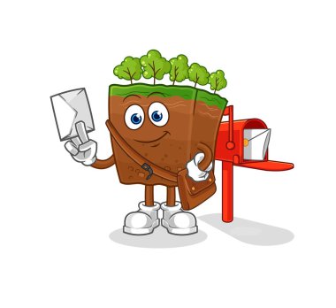 the soil layers postman vector. cartoon characte