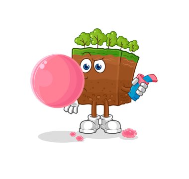 the soil layers chewing gum vector. cartoon characte