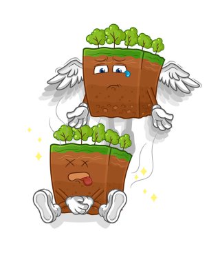 the soil layers spirit leaves the body mascot. cartoon vecto