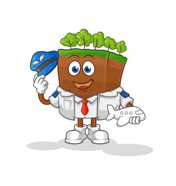 the soil layers pilot mascot. cartoon vecto