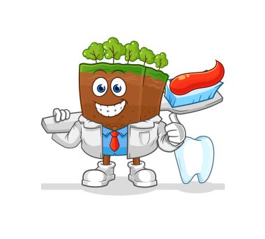 the soil layers dentist illustration. character vecto