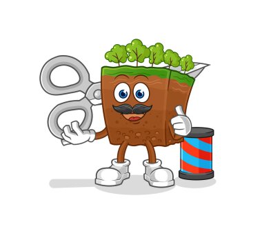 the soil layers barber cartoon. cartoon mascot vecto