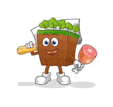 the soil layers Butcher illustration. character vecto