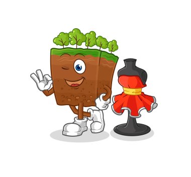 the soil layers fashion designer vector. cartoon characte