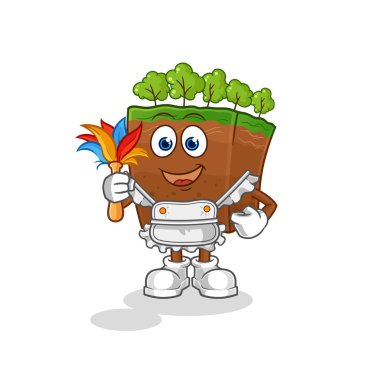the soil layers maid mascot. cartoon vecto