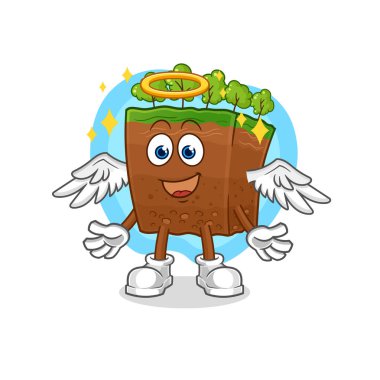 the soil layers angel with wings vector. cartoon characte
