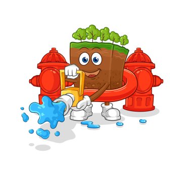 the soil layers firefighter vector. cartoon characte
