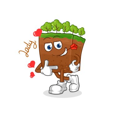 the soil layers flirting illustration. character vecto