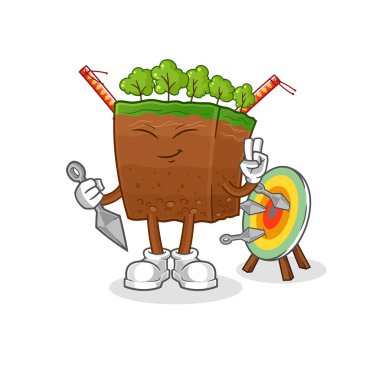 the soil layers ninja cartoon. character vecto