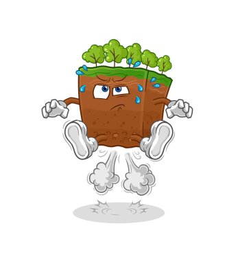 the soil layers fart jumping illustration. character vecto