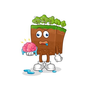 the soil layers no brain vector. cartoon characte