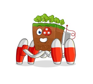 the soil layers future robot vector. cartoon characte