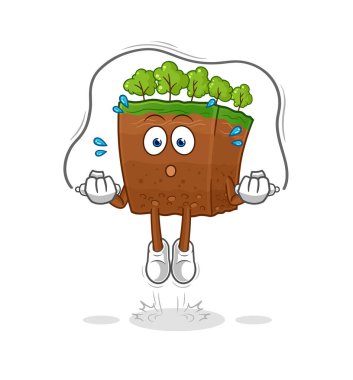 the soil layers jump rope exercise. character vecto