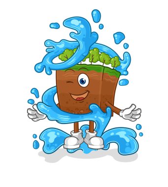 the soil layers fresh with water mascot. cartoon vecto