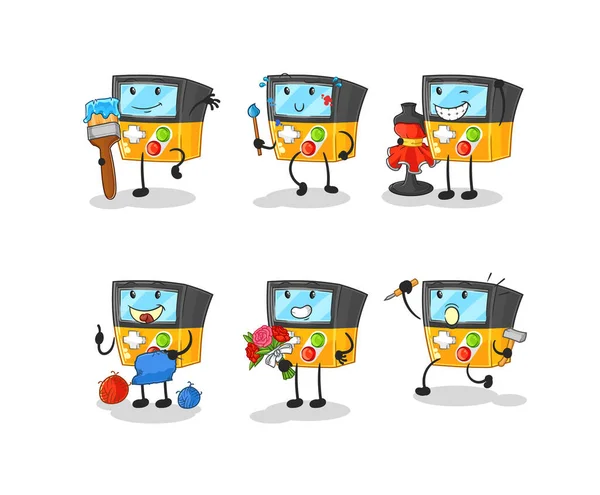 the gameboy artist group character. cartoon mascot vecto